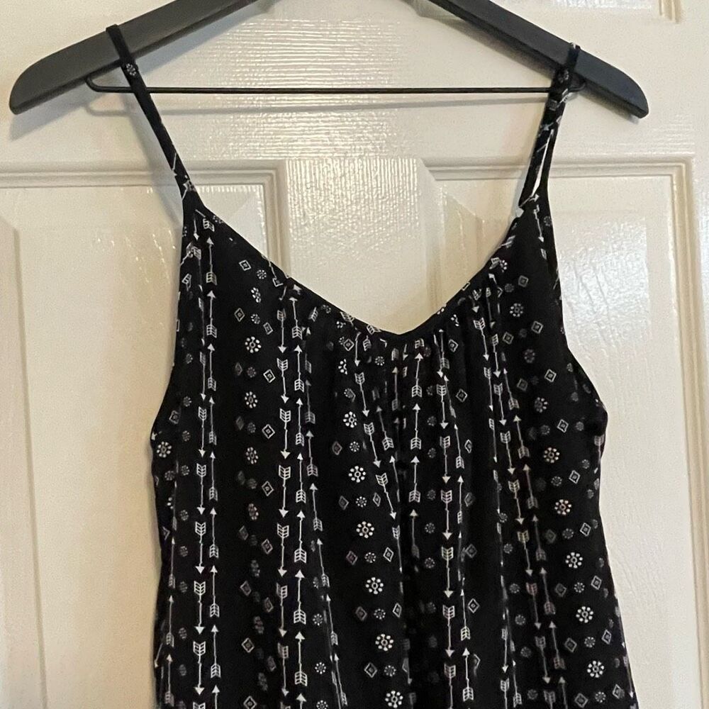 Oversize Boho One Piece Black and White Print Jumpsuit Size Medium - Picture 4 of 10